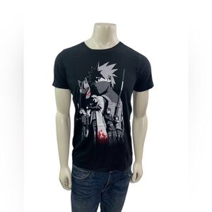 Naruto Shippuden Kakashi Story Mens Size Medium Black T-Shirt Made In USA